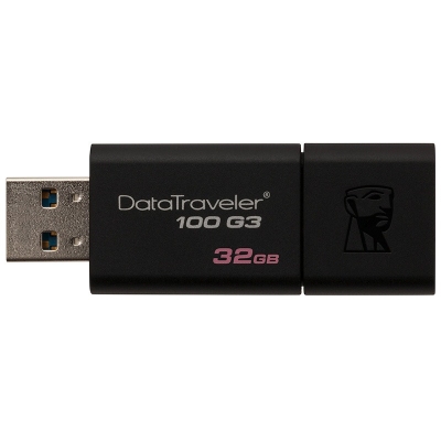 金士顿（Kingston）32GB USB3.0 U盘 DT100G3 黑色 滑盖